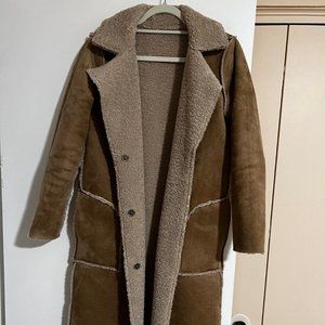Velvet Reversible Double Sided Shearling Sherpa Coat S camel from Anthropologie
